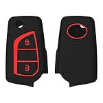 Woschmann-Key Care (WKC-42) Silicone Car Key Cover Fit for Toyota Corrola Altis, Innova Crysta-Black-(Random Color)