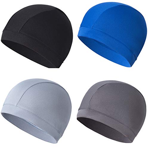 QCQHDU Men Skull Caps Helmet Liner Winter Sports Cycling Cooling Cap Beanie Sweat Wicking Under Hard Hats