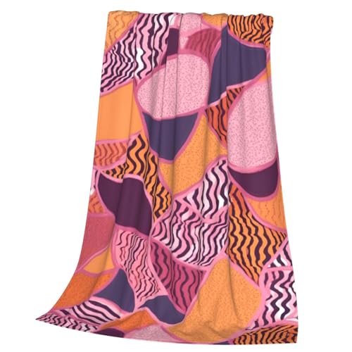 Couverture polaire pelucheuse confortable plaid chaud rose orange