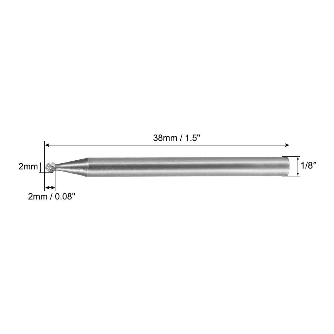 uxcell Tungsten Carbide Rotary Files 1/8 Shank, Single Cut Ball Shape Rotary Burrs Tool 4mm 5mm Dia, for Die Grinder Drill Bit Alloy Steel Hard Metal Carving Polishing Drilling, 2pcs, Burs