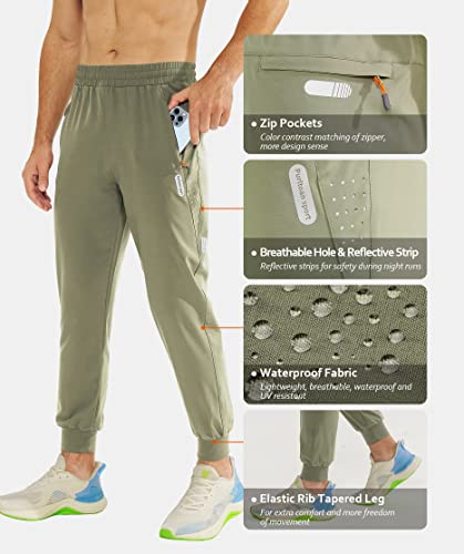 Purltoan Jogging Sweatpants For Men Lightweight Quick Dry Athletic Pants With Zip Pockets Tapered Hiking Running Exercise Sports Pant Silversage S #TOP3
