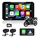Pancarmate GPS Moto 5 Zoll (12,7 cm) HD-Touchscreen, wasserdicht IP68 – kompatibel mit Apple CarPlay, Android Auto, Huawei HiCar – Kameras vorne / hinten 150° – Universal-Halterung – integrierter
