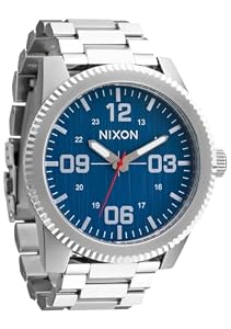 Nixon Corporal Ss A346-100m Field Watch - 48mm (Silver/Indigo)