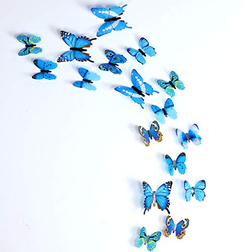 WIDEBULE 60PCS Butterfly Wall Decals - 3D Butterflies Decor for Wall Removable Mural Stickers Home Decoration Girls Room Bedroom Decor