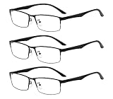 ALWAYSUV 3er-Pack Lesebrille Schwarz Qualitätsleser Anti-Blaulicht-Computer-Lesebrille für Männer und Frauen 1,5