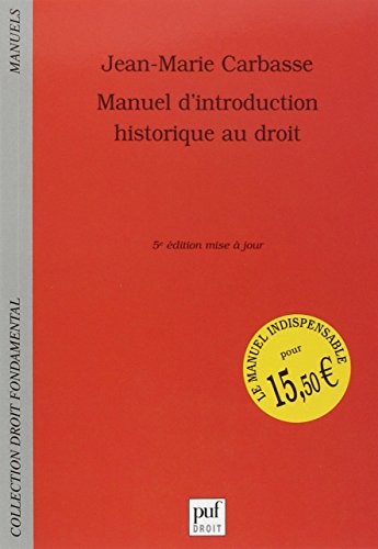 Télécharger Manuel d'introduction historique au droit livre En ligne