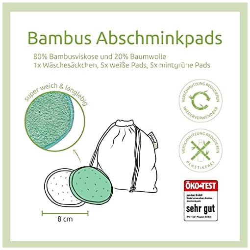 Wiederverwendbare Abschminkpads aus Bambus (10 Stück) – Bild 3