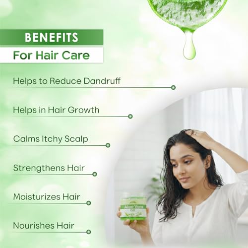Image of Aloe Vera Gel for Face & Hair with Vitamin E | Hydrating & Soothing Gel | Paraben-Free, Non-Greasy | For Skin & Hair Care | 200g