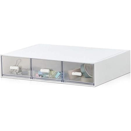 Amazon 小物入れ引き出し レターケース 書類ケース 収納ボックス 卓上小物ケース A5 白 引き出し三つ 書類トレー レターケース 文房具 オフィス用品