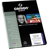 Canson Infinity Platine Fibre Rag Bright White Smooth Satin Inkjet Paper, 310gsm, 25 Sheets - 25 Sheets, 8.5x11