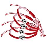 BIUDECO Geflochtene Fußballarmbänder mit Starker Haltbarkeit aus Nylonseil 4 Stück Vielseitig Einsetzbar als Fussball Party Deko und Wm Party Deko für Sportliche Aktivitäten und Alltag