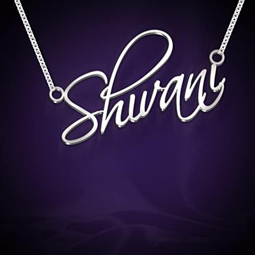 Image of Shivani Cursive Gold & Silver Name Pendant Necklace, Best Jewelry Gift for Girls.