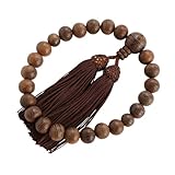 [法徳堂] 数珠 男性用 略式 京念珠 全宗派対応 槐 22珠 八体佛 彫り (大日如来)