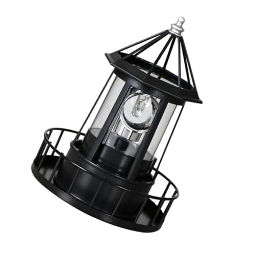 Phare rotatif solaire étanche en abs et fer, éclairage LED durable pour jardin