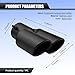 Hugwits Car Exhaust Tips, Stainless Steel Dual Outlet Straight Style Muffler Exhaust, 2.5