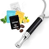 Rauchentwöhnung Hilfsmittel, Rauchentwöhnung Atemkette mit 12 kostenlose Filter (4 Geschmacksrichtungen) Nikotinfrei und chemiefrei, Simuliertes Raucherlebnis, Stressabbau & Atemübungen, Obsidianfarbe