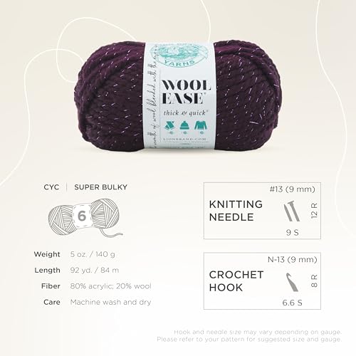 Image of Lion Brand Yarn Wool-Ease Thick and Quick Yarn, Soft and Bulky Yarn for Knitting, Crocheting, and Crafting, 3 Pack, Galaxy | Super Bulky Wool Acrylic Blend Fiber for Soft Hats, Sweaters, Chunky Blankets, Yarn for Crochet, Knitting, Crafts, Weaving