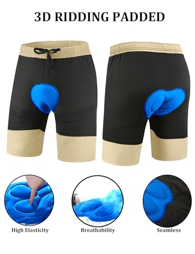 Men's Mountain Bike Shorts 3D Padded Baggy Bicycle Riding Cycling Shorts Quick Dry Lightweight Biking Shorts
