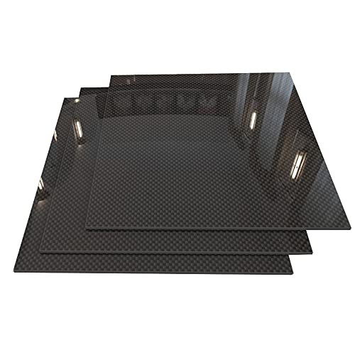 JEEIJ 100×250mm 3K Plain Matte Glossy Carbon Plate Panel Sheets, 0.25 0.5 1 1.5 2 2.5 3 4 5 6MM Thickness High Hardness Carbon Fiber Board, 1PCS (Color : Plain Glossy, Size : 100x250x4.0mm)