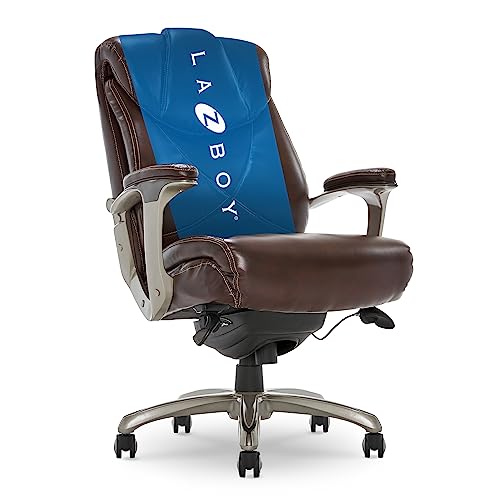 La-Z-Boy Cantania Executive Chair With Air Lumbar Technology And Memory Foam Cushions, Ergonomic Design For Office Space, Brown #TOP17