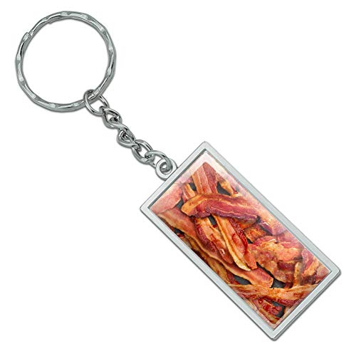 Bacon Galore Chrome Metal Keychain