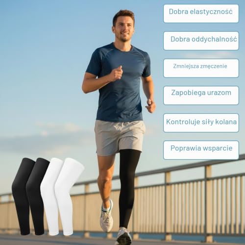 2 pary ocieplaczy na nogi, do sportów rowerowych, dla mężczyzn, długie ochraniacze na nogi, ochrona przed słońcem, rękawy, rękawy na nogi, ocieplacze na kolana, dla mężczyzn i kobiet, do biegania