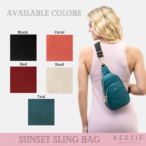 KEDZIE Sunset Sling Bag in Soft Vegan Leather Crossbody Bag Cell Phone Purse Fanny Bag Packs for Women4