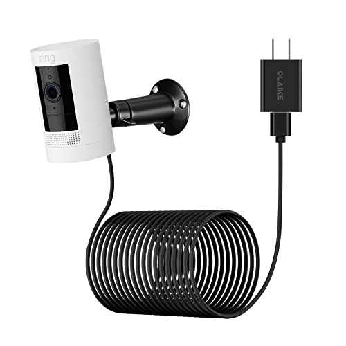 OLAIKE Power Adapter with Metal Mount Plug in Charger for Stick Up Cam Battery, (8m/ 26ft) Waterproof Charging Cable Bundle with 360 Degree Angle Adjustment Bracket, Black by OLAIKE - Used condition - US$10.66