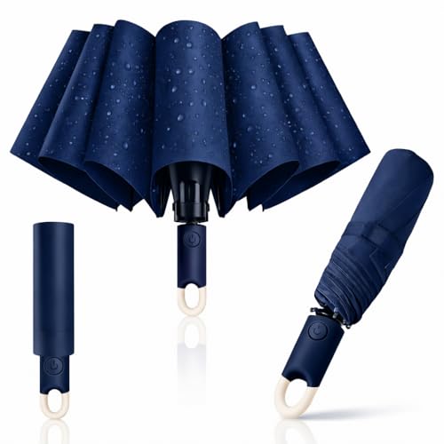 Image of Owme UV Umbrella for Women, Mini Folding Portable 3-Fold Umbrellas | Auto Open & Close for Rain and Sun Protection, Anti-Slip Handle | Windproof Umbrlla for Bedroom, Living Room,Entryway -