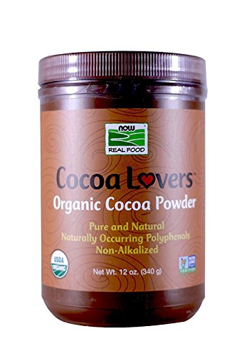 NOW Organic Cocoa Powder Pure, 12-Ounce (Pack of 4)