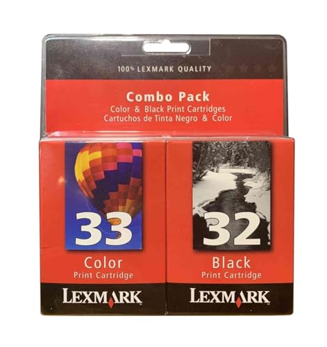 Lexmark 080D2951B   Juego de cartuchos de tinta retornables n.º 32 y 33, color negro