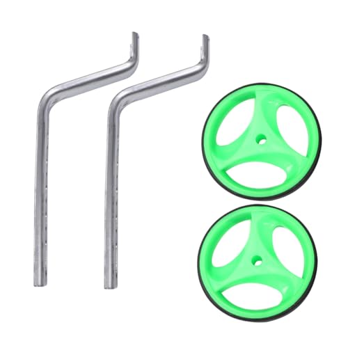 Conjunto de ruedas auxiliares de entrenamiento para bicicleta con soporte de 12-20 pulgadas para niños y estabilizador verde para bicicleta