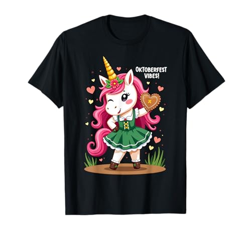 Oktoberfest Unicorn Girls Oktoberfest Vibes para mujer Camiseta