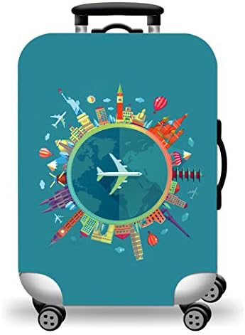 WUJIAONIAO Travel Luggage Cover Spandex Suitcase Protector Washable Baggage Covers (S (for 18--20 inch luggage), Go Travel)