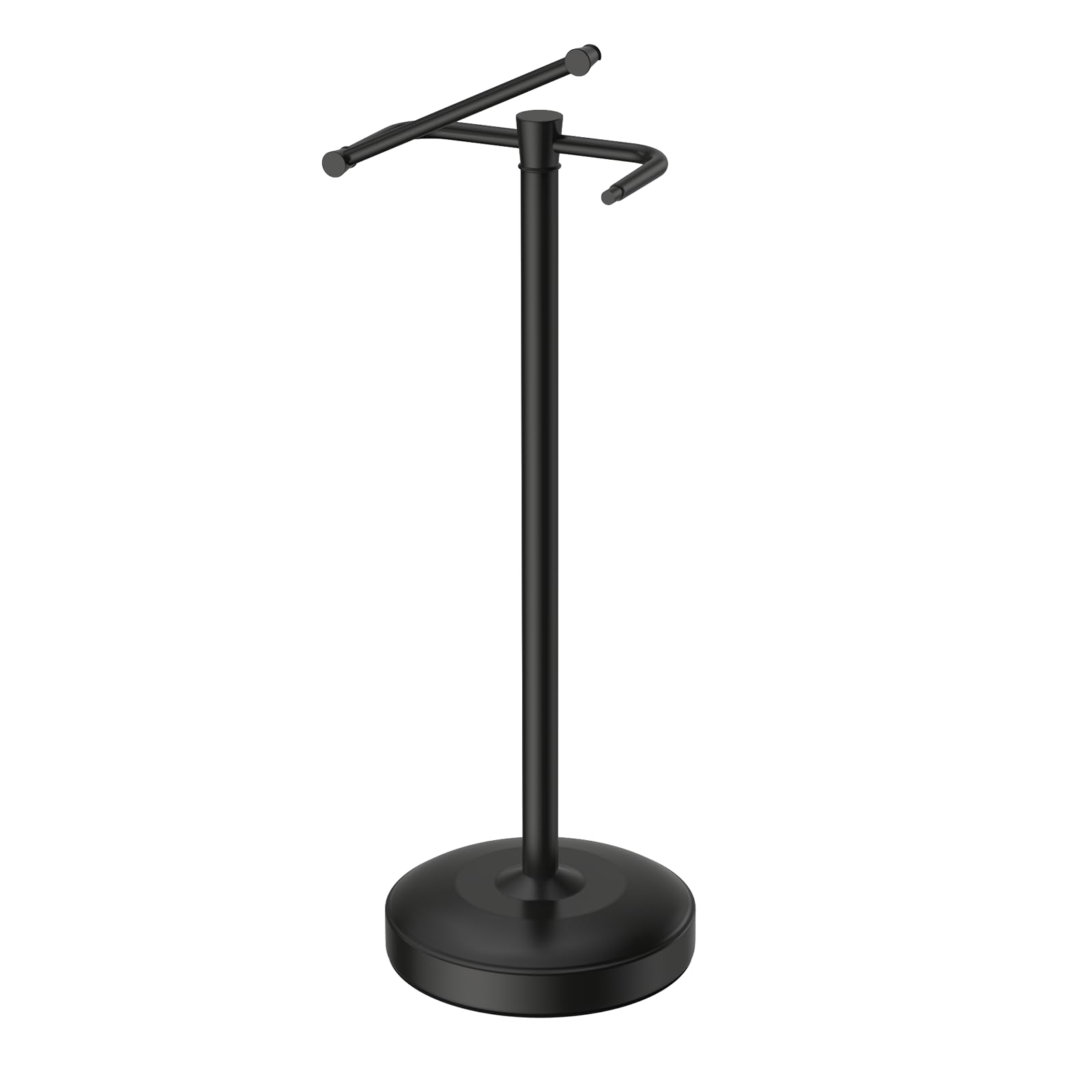 Freestanding Toilet Paper Holder Stand, Heavy Duty Matte Black Stainless Steel Toilet Paper Holder with Weighted Base, Rustproof & Tool-Free Installation for Modern Bathrooms