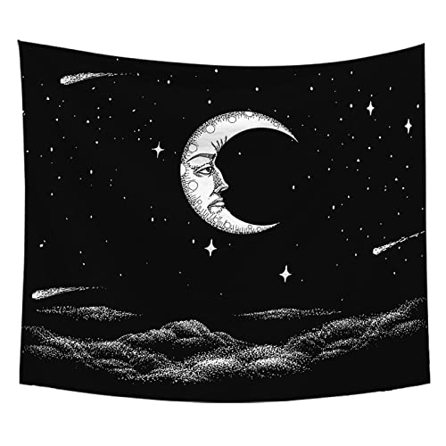 Tapisserie ciel nocturne lune 200x150 pour habiller un mur vide sans faire de travaux