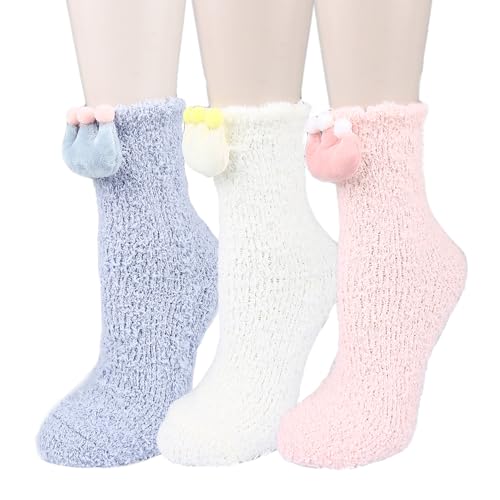 Image of Benefeet Sox Womens Fuzzy Socks Girls Cute Slipper Sock Funny Fluffy Winter Warm Soft Cozy Plush Indoor Sleep Sock