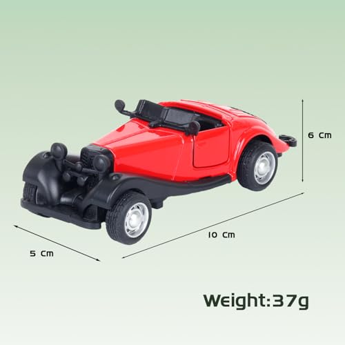 Image of Amazon Brand - Metal Die Cast 1:37 Vintage Open Car | Red | Classic Collectable Model for Kids & Adults