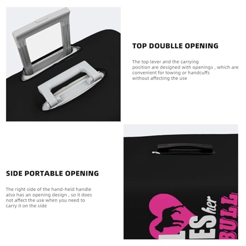 This Girl Loves Her Pitbulls Travel Luggage Cover Suitcase Protector Fits 18-21 Inch Case(Black,S)4