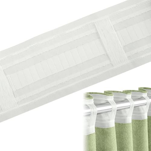 COGVOHY 3 Inch Header Tape 10 Metres White Pencil Pleat Curtain Header Tape for Blackout Lining Home Sewing DIY Detachable Curtain and Rod Pocket
