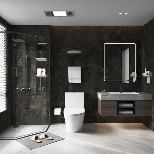 3yecao 31"×1181" Large Size Extra Wide Thick Dark Brown Tan Grey Concrete Wallpaper Peel and Stick Waterproof Taupe Gray Concrete Contact Paper Vinyl Glossy Grey Cement Wallpaper for Bedroom Gym Walls - Thumbnail 6