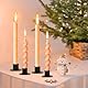 RISVOWO Kerzenständer Schwarz, 6 Stück Kerzenhalter für Stabkerzen, Kerzentüllen aus Metall, Kerzeneinsatz Tafelkerzen, Candle Holder, Stabkerzenhalter für Wohn,Esszimmer und Schlafzimmerdekoration