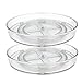 Roninkier Lazy-Susan - Bandeja giratoria para condimentos, 27 cm, organizador giratorio para armarios de cocina, bandeja de almacenamiento transparente para nevera, refrigerador, paquete de 2