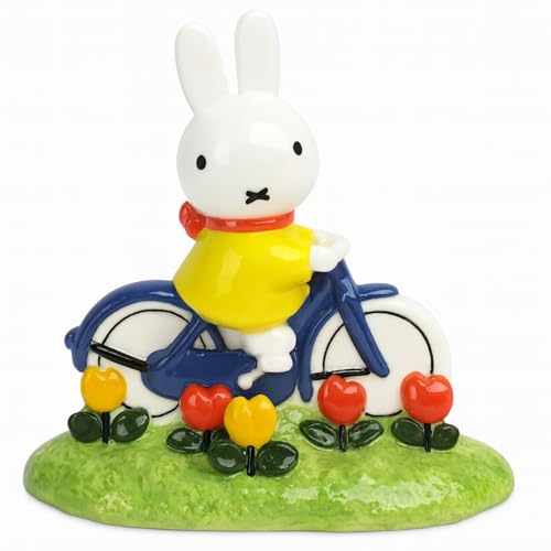 Miffy Tulip Garden Bike Ride Figurine, 6.125 x 2.75 x 5.825 Inches, created by Blue Sky Clayworks