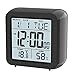 Al wewnętrzny termometr elektroniczny higrometr pokojowy wyświetlacz wilgotności Instrument budzik na biurko (kolor: czarny) (czarny)