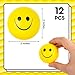 LovesTown Face Stress Balls, 2inch Squeeze Toys 12PCS Yellow Smile Mini Stress Relief Balls for Kids Adults School Carnival Reward Party Bag Gift