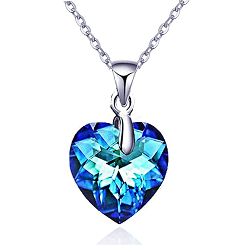 Amazon | ネックレス サファイアブルー 大粒スワロフスキークリスタル