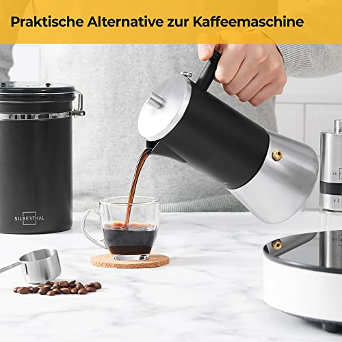 SILBERTHAL Espressokocher aus Edelstahl 300 ml – 4-6 Tassen – Kaffeekocher für Elektro, Keramik und Gasherd geeignet… – Bild 3