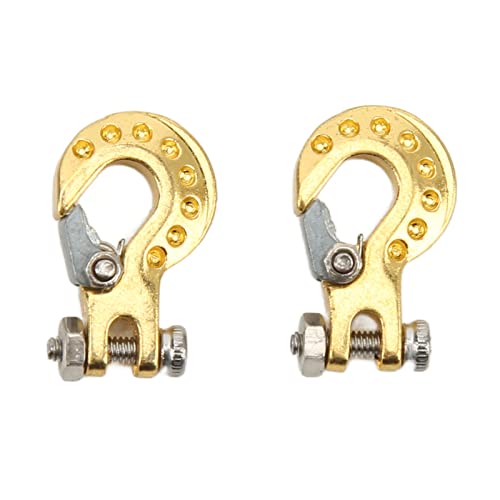 Socobeta Le Crochet de Treuil Rc en Alliage D'aluminium Léger de Crochet de Remorque de Jouet de 2 Pièces Convient aux Pièces de Mise à Niveau de Voiture de Jouet de Scx10 D90 1/10(Or)