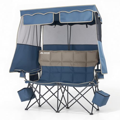 Double Beach Chair With Canopy Shade Camping Chair...